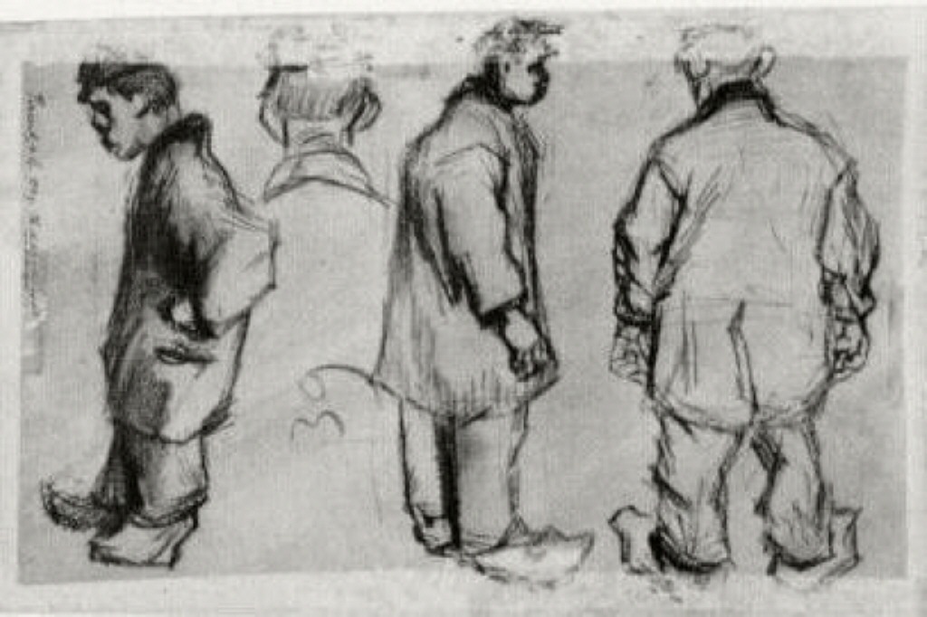 Studies of Three Peasants and a Head (1885) Vincent van Gogh tablo - Dekolata