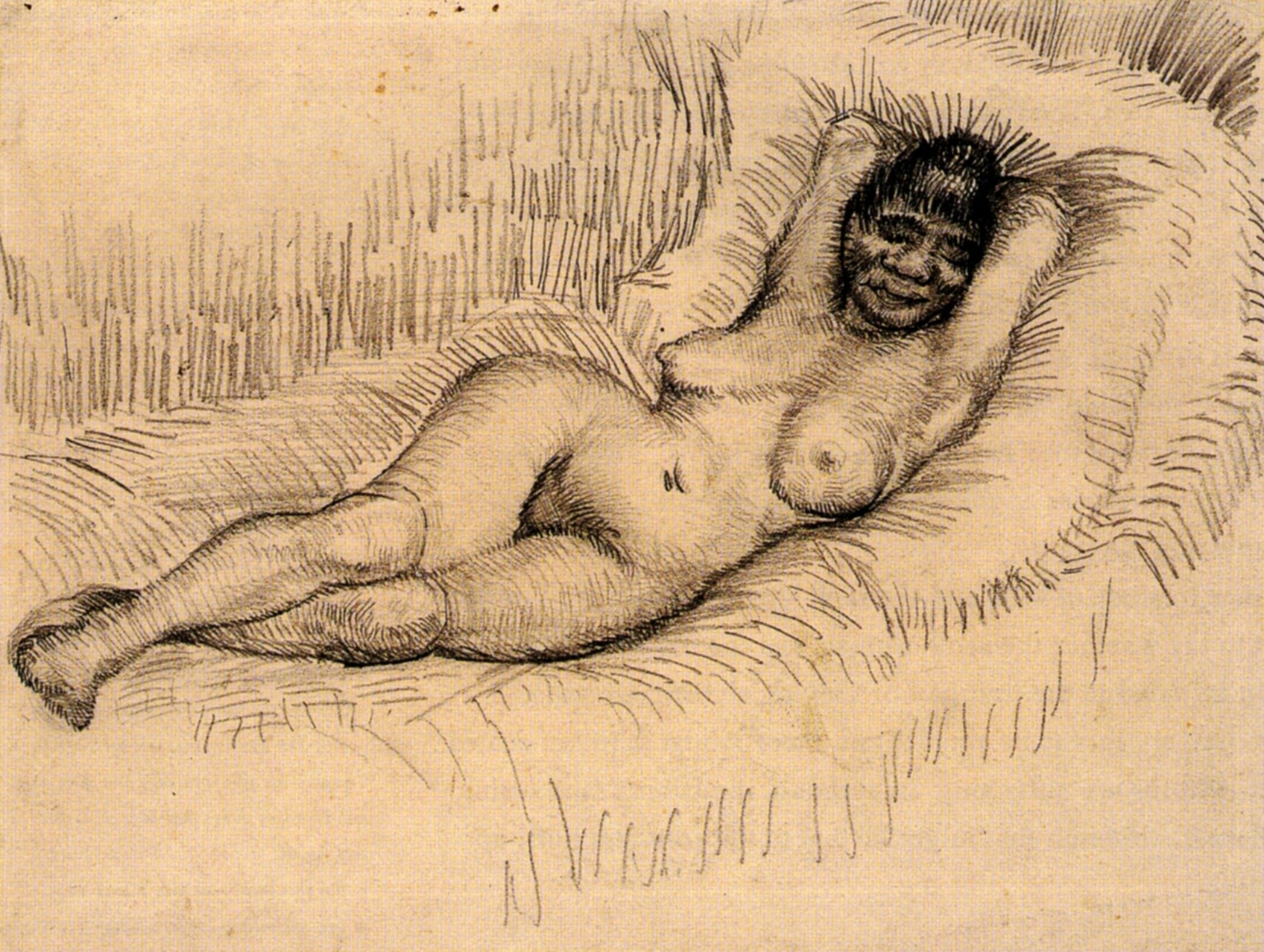 Study for Reclining Female Nude (1887) Vincent van Gogh tablo - Dekolata