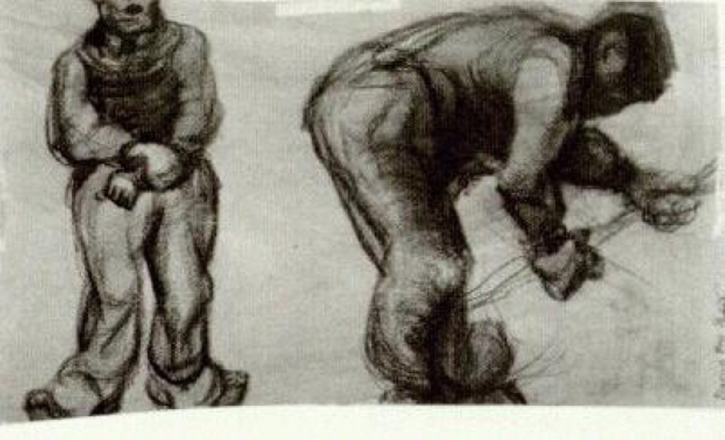 Study of Two Peasants (1885) Vincent van Gogh tablo - Dekolata