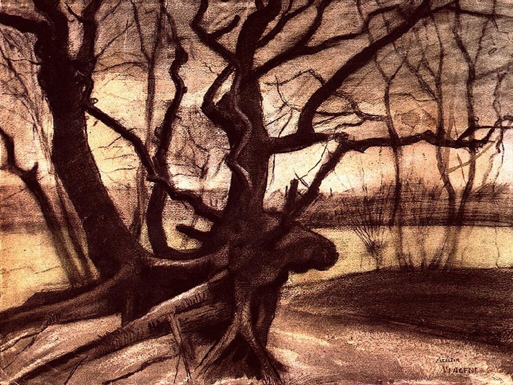 Study of a Tree (1882) Vincent van Gogh tablo - Dekolata