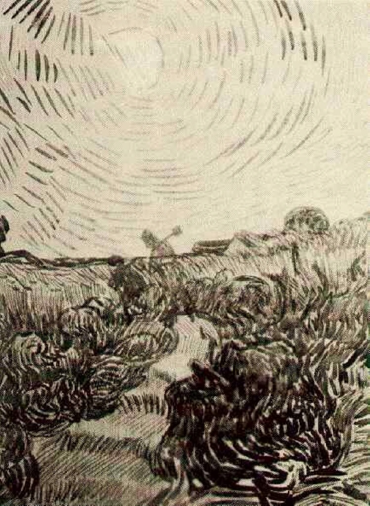 Sun Disk above a Path between Shrubs (1890) Vincent van Gogh tablo - Dekolata