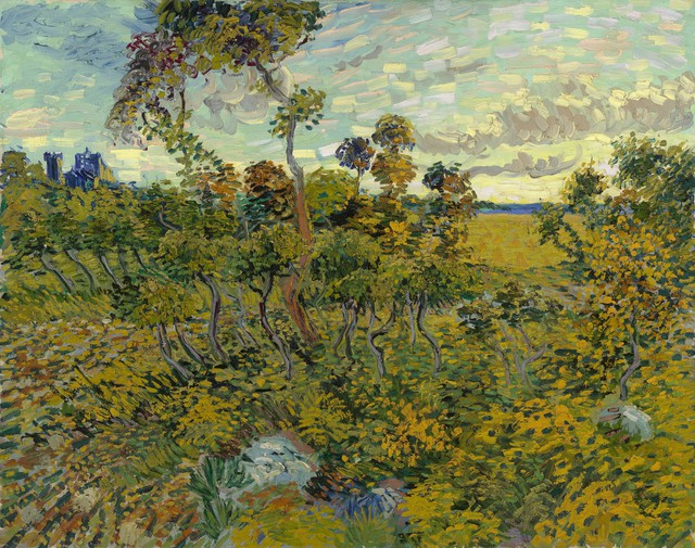 Sunset at Montmajour (1888) Vincent van Gogh tablo - Dekolata