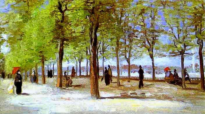 Terrace in the Luxembourg Garden (1886) Vincent van Gogh tablo - Dekolata