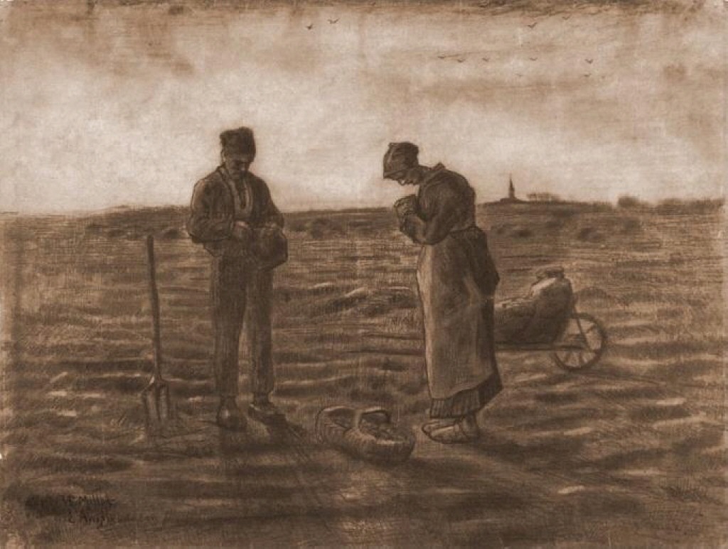 The Angelus (after Millet) (1880) Vincent van Gogh tablo - Dekolata