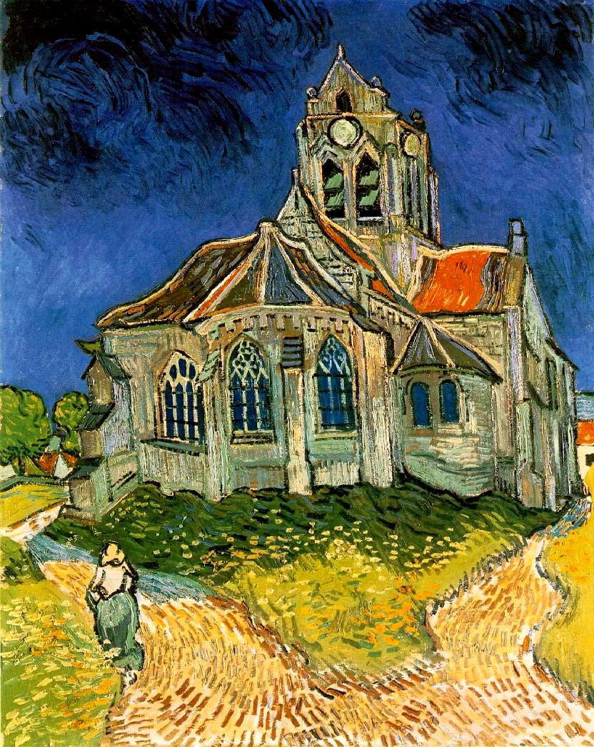 The Church at Auvers (1890) Vincent van Gogh tablo - Dekolata