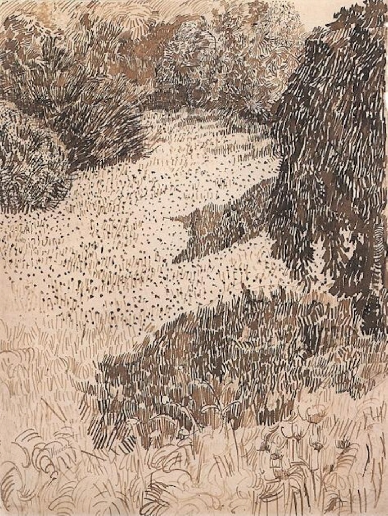 The Corner of the Park (1888) Vincent van Gogh tablo - Dekolata