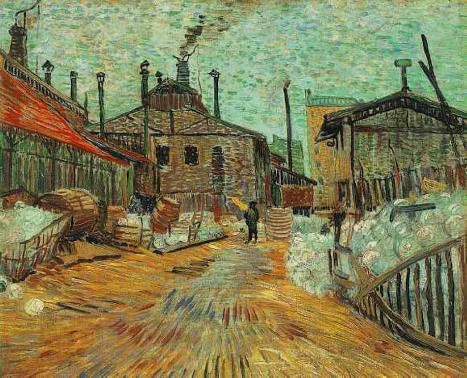 The Factory at Asnieres (1887) Vincent van Gogh tablo - Dekolata