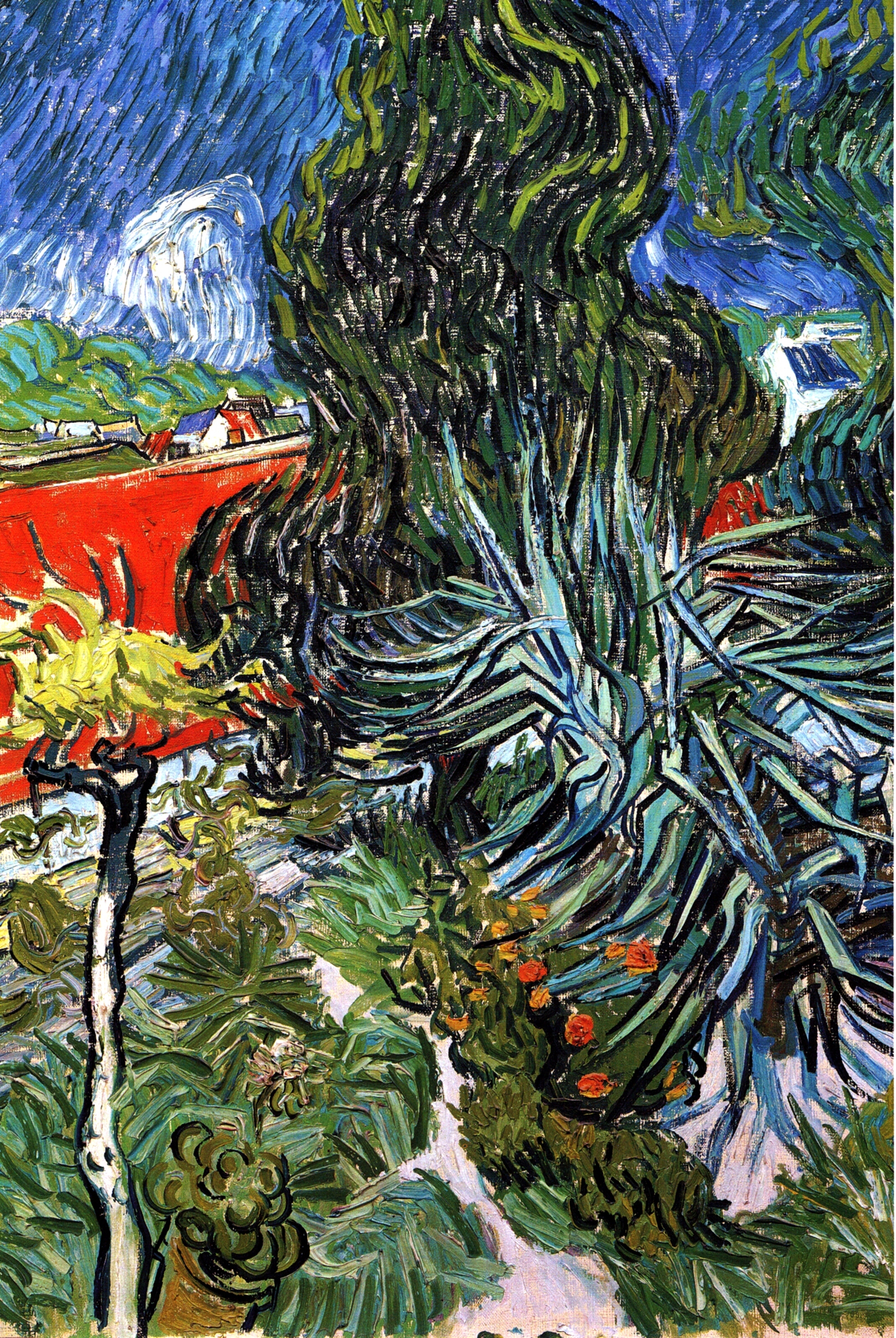 The Garden of Doctor Gachet at Auvers sur Oise (1890) Vincent van Gogh tablo - Dekolata