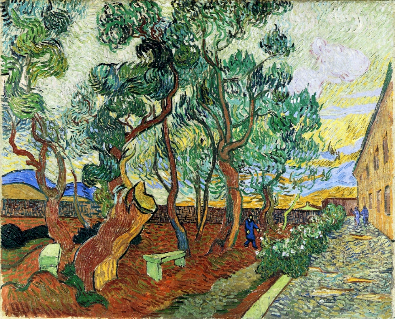 The Garden of St. Paul's Hospital at St. Remy (1889) Vincent van Gogh tablo - Dekolata