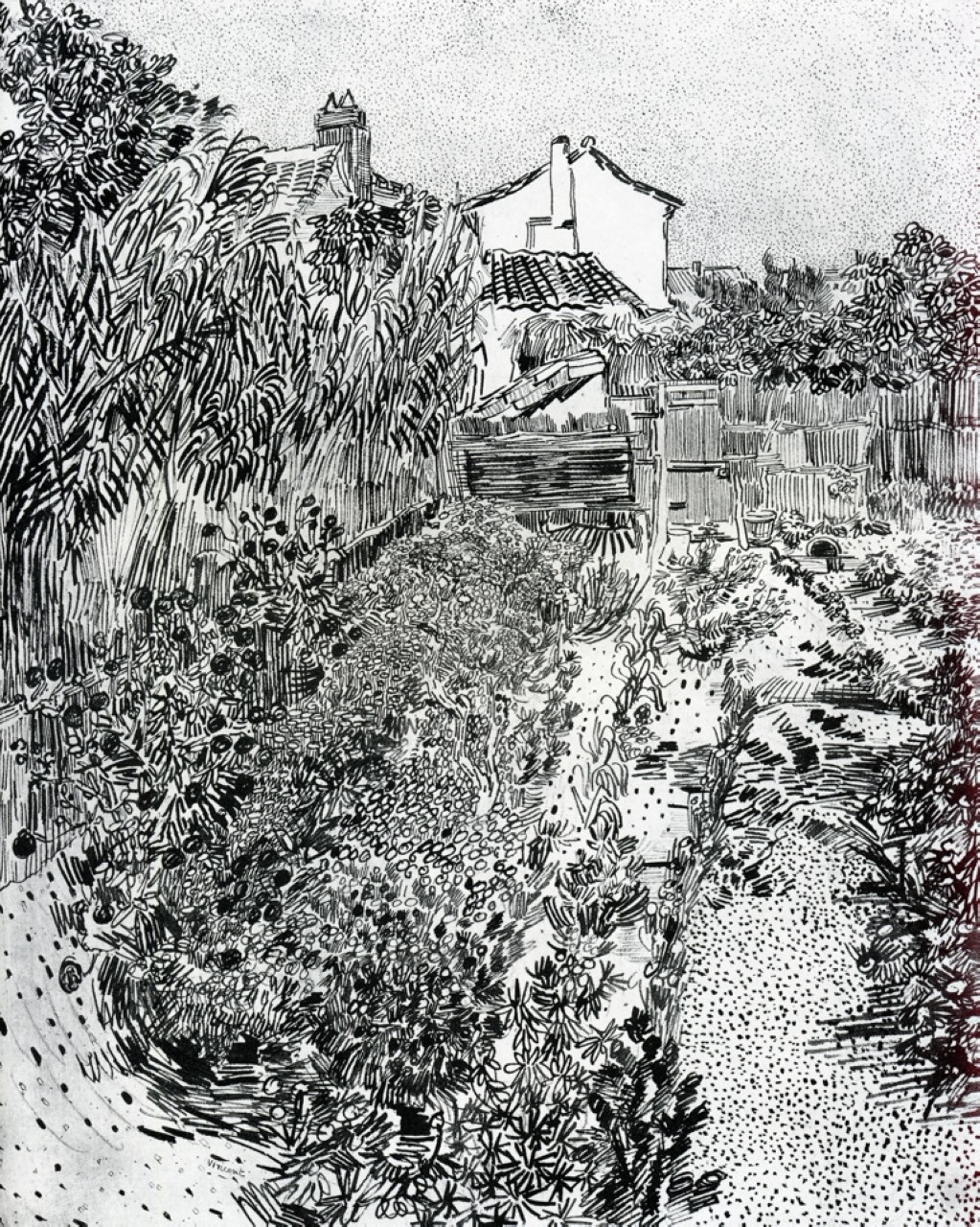 The Garden with Flowers (1888) Vincent van Gogh tablo - Dekolata