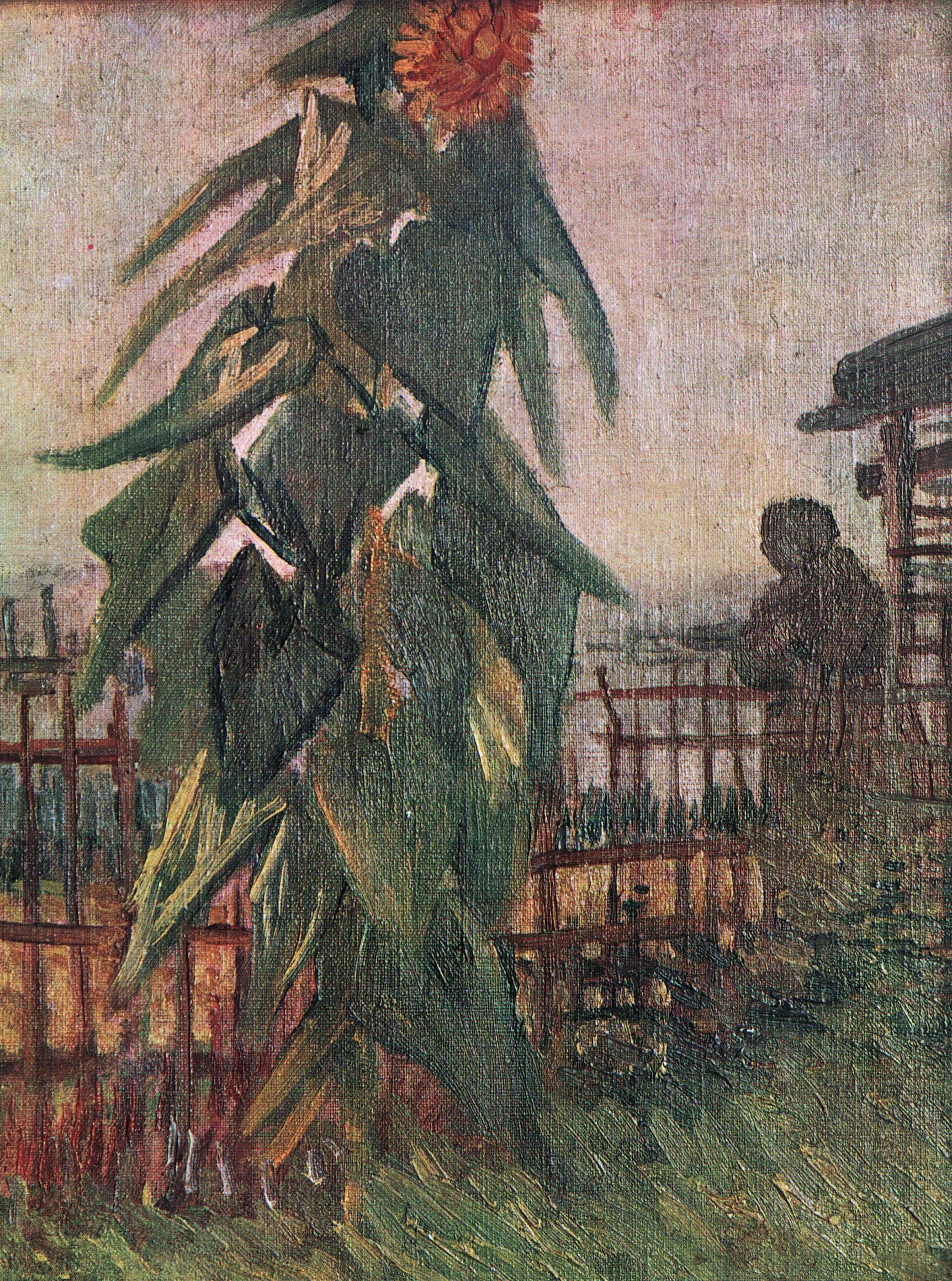 The Garden with Sunflower (1887) Vincent van Gogh tablo - Dekolata
