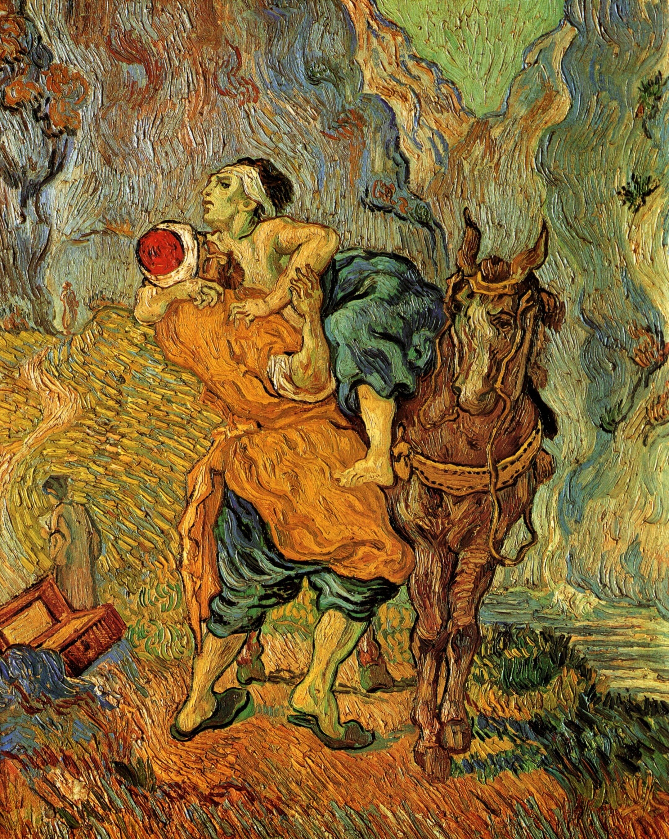 The Good Samaritan, after Delacroix (1890) Vincent van Gogh tablo - Dekolata