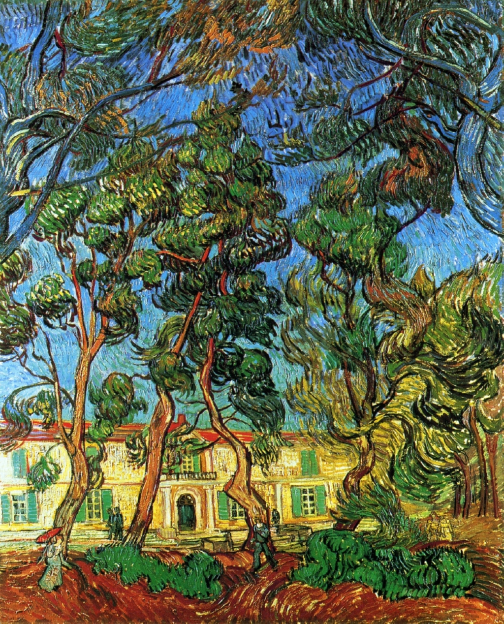 The Grounds of the Asylum (1889) Vincent van Gogh tablo - Dekolata