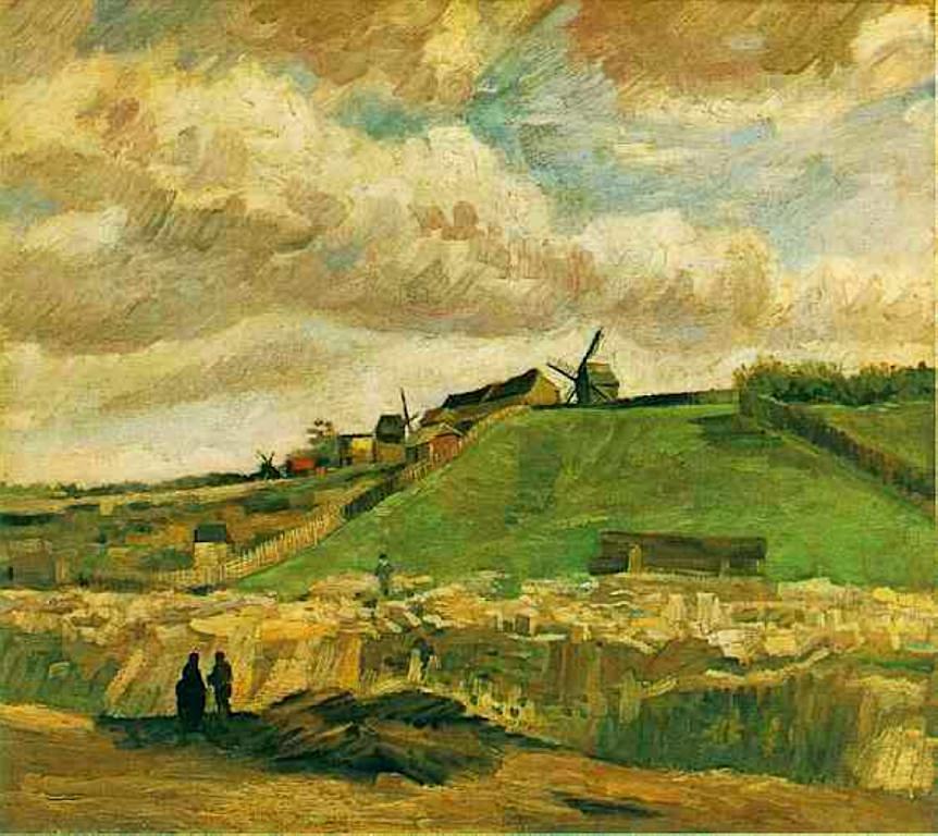 The Hill of Montmartre with Quarry (1886) Vincent van Gogh tablo - Dekolata