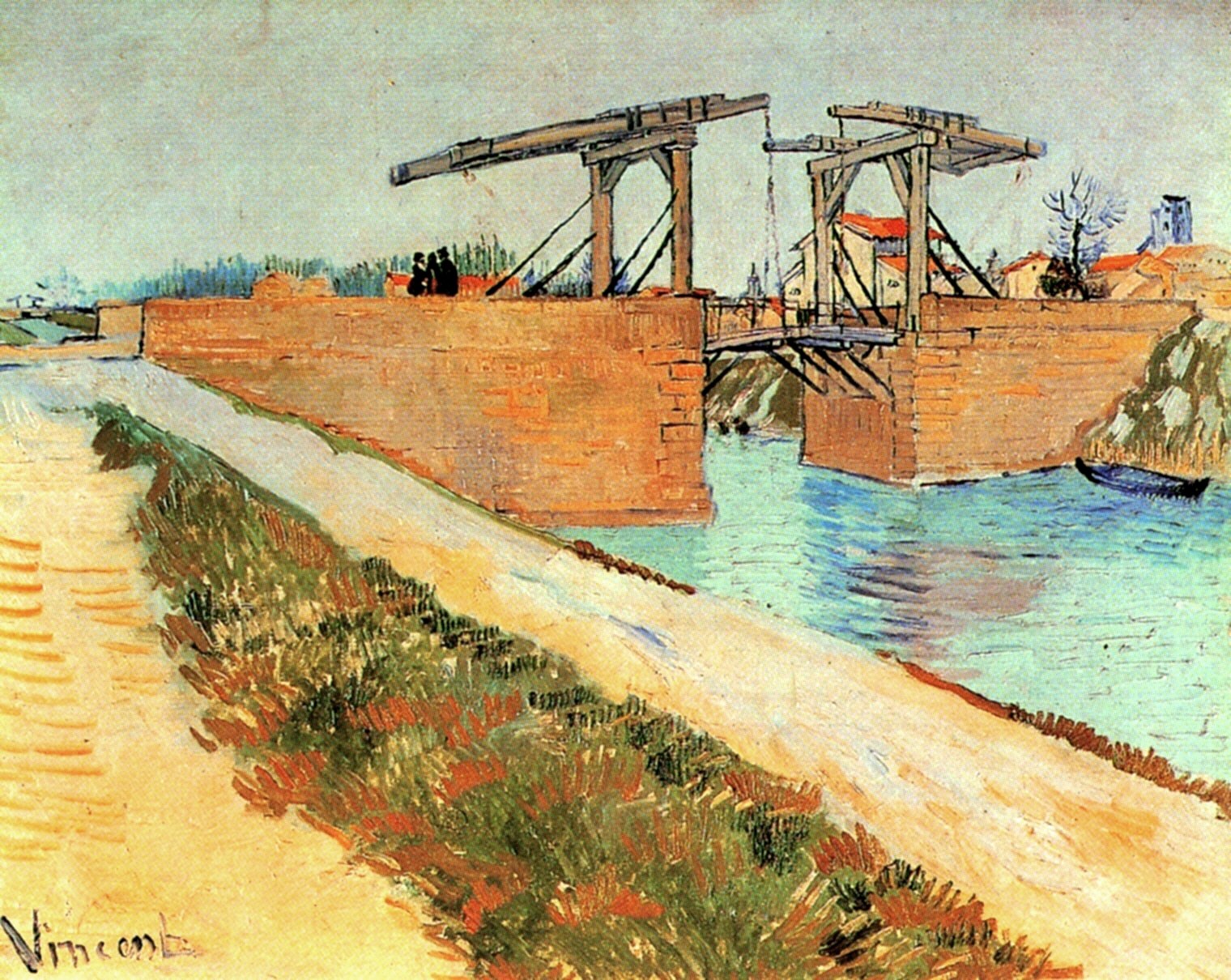The Langlois Bridge at Arles with Road Alongside the Canal (1888) Vincent van Gogh tablo - Dekolata