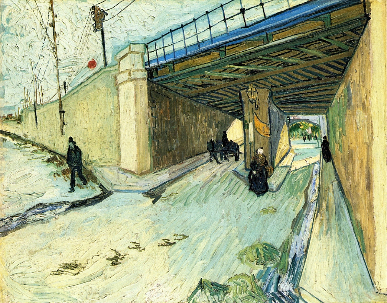 The Railway Bridge over Avenue Montmajour (1888) – Vincent van Gogh Tablo