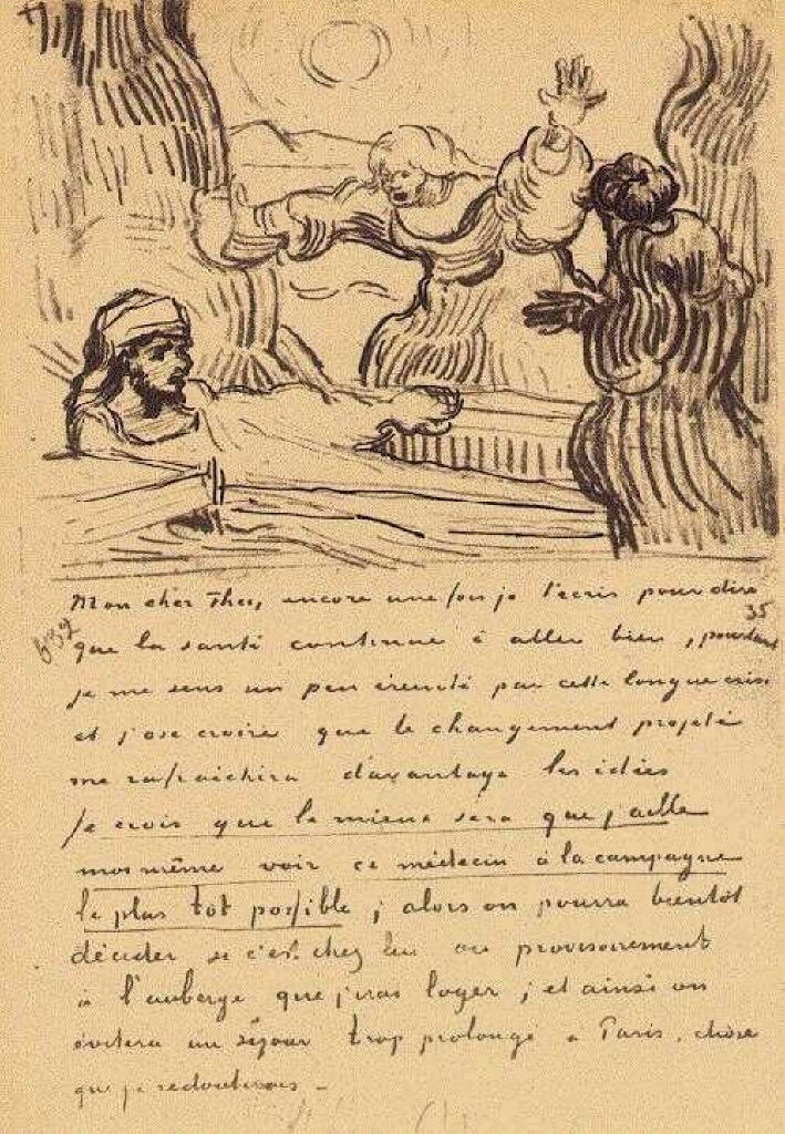 The Raising of Lazarus (1890) Vincent van Gogh tablo - Dekolata