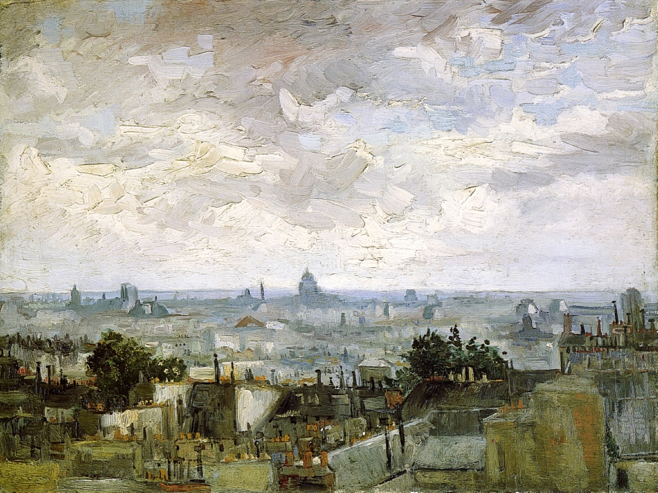 The Roofs of Paris (1886) Vincent van Gogh tablo - Dekolata