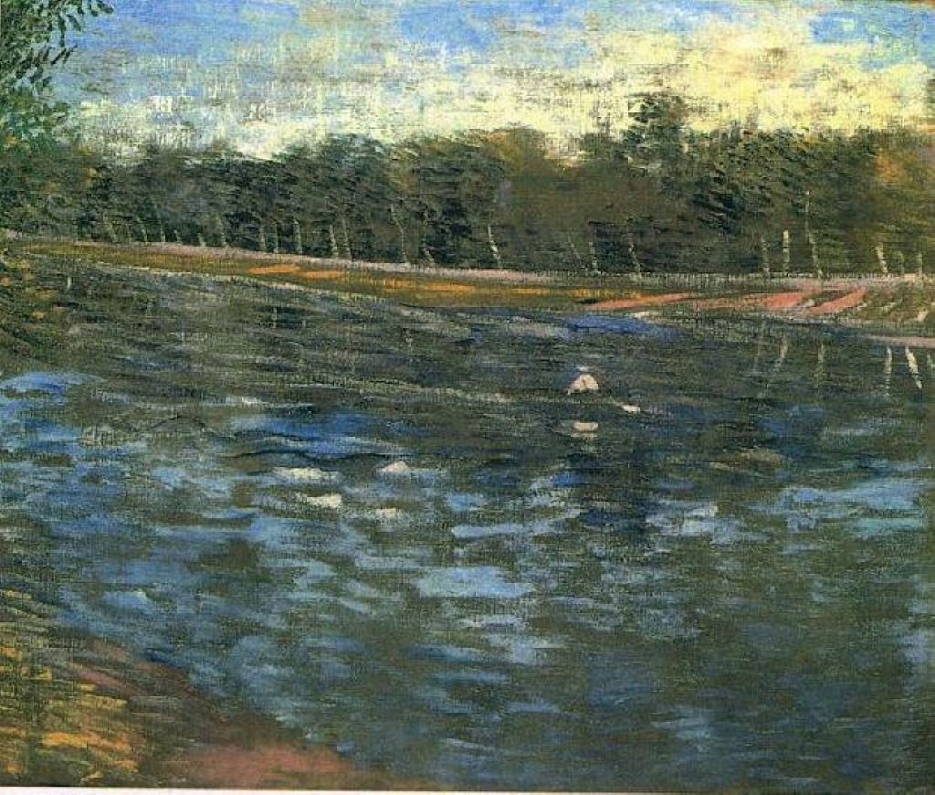 The Seine with a Rowing Boat (1887) Vincent van Gogh tablo - Dekolata