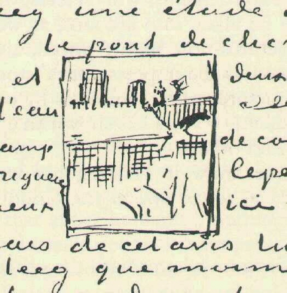 The Seine with the Pont de Clichy (1887) Vincent van Gogh tablo - Dekolata
