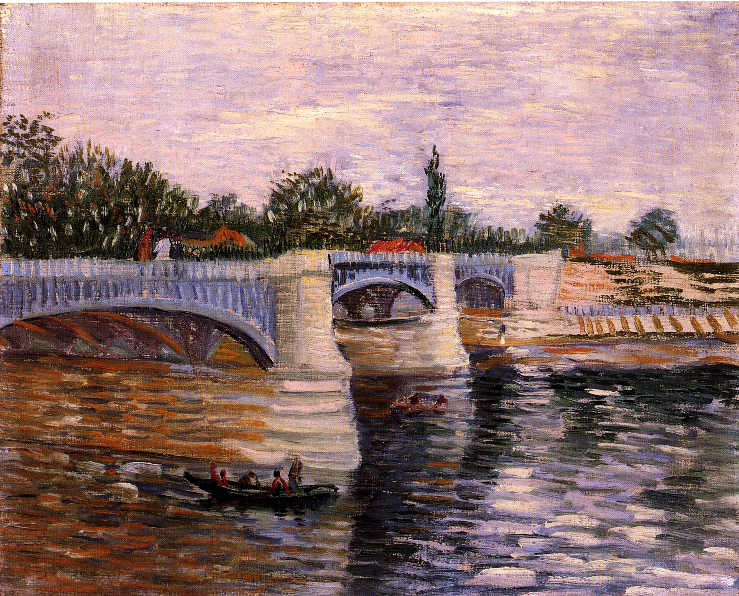 The Seine with the Pont de la Grande Jette (1887) Vincent van Gogh tablo - Dekolata