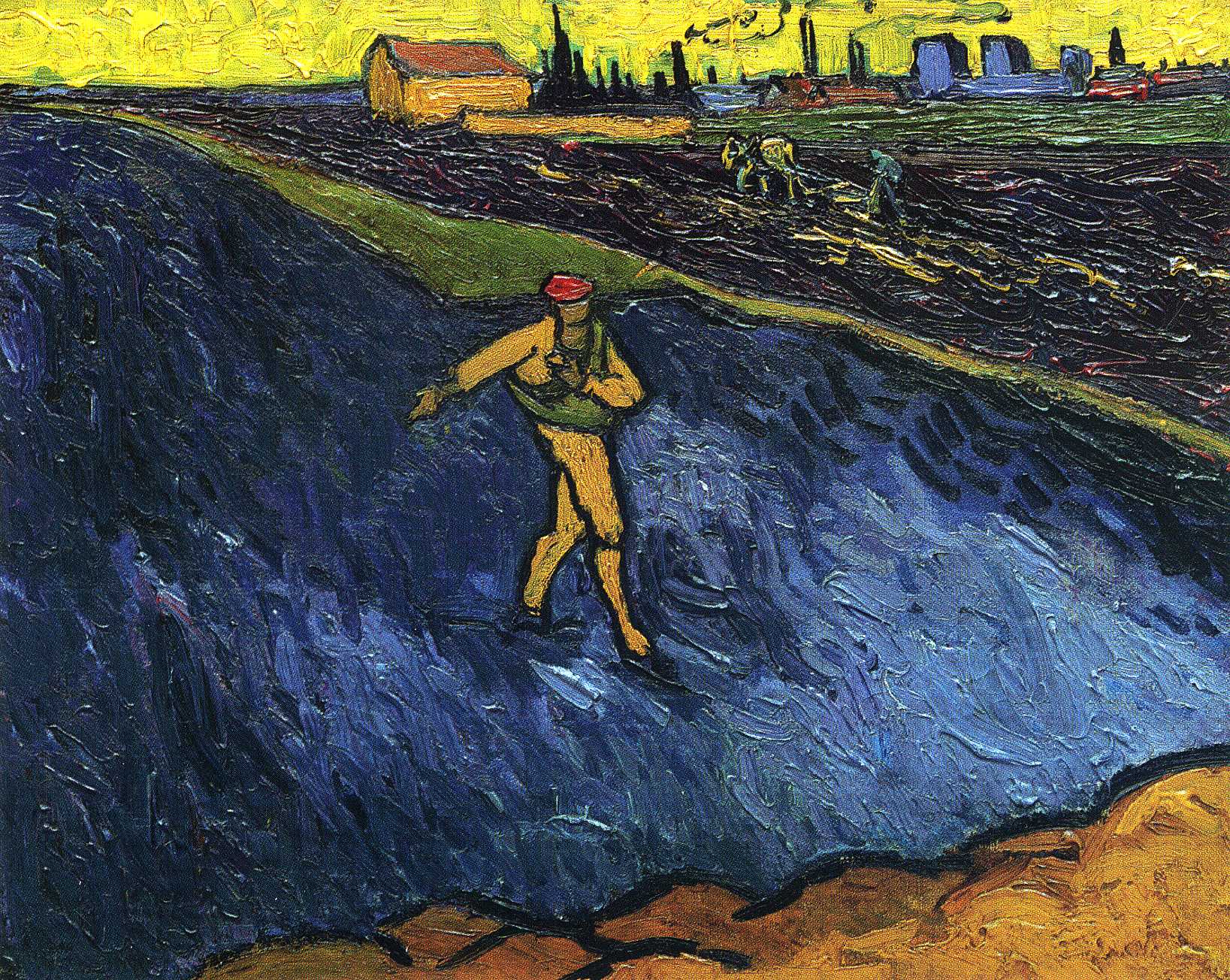 The Sower Outskirts of Arles in the Background (1888) – Vincent van Gogh Tablo