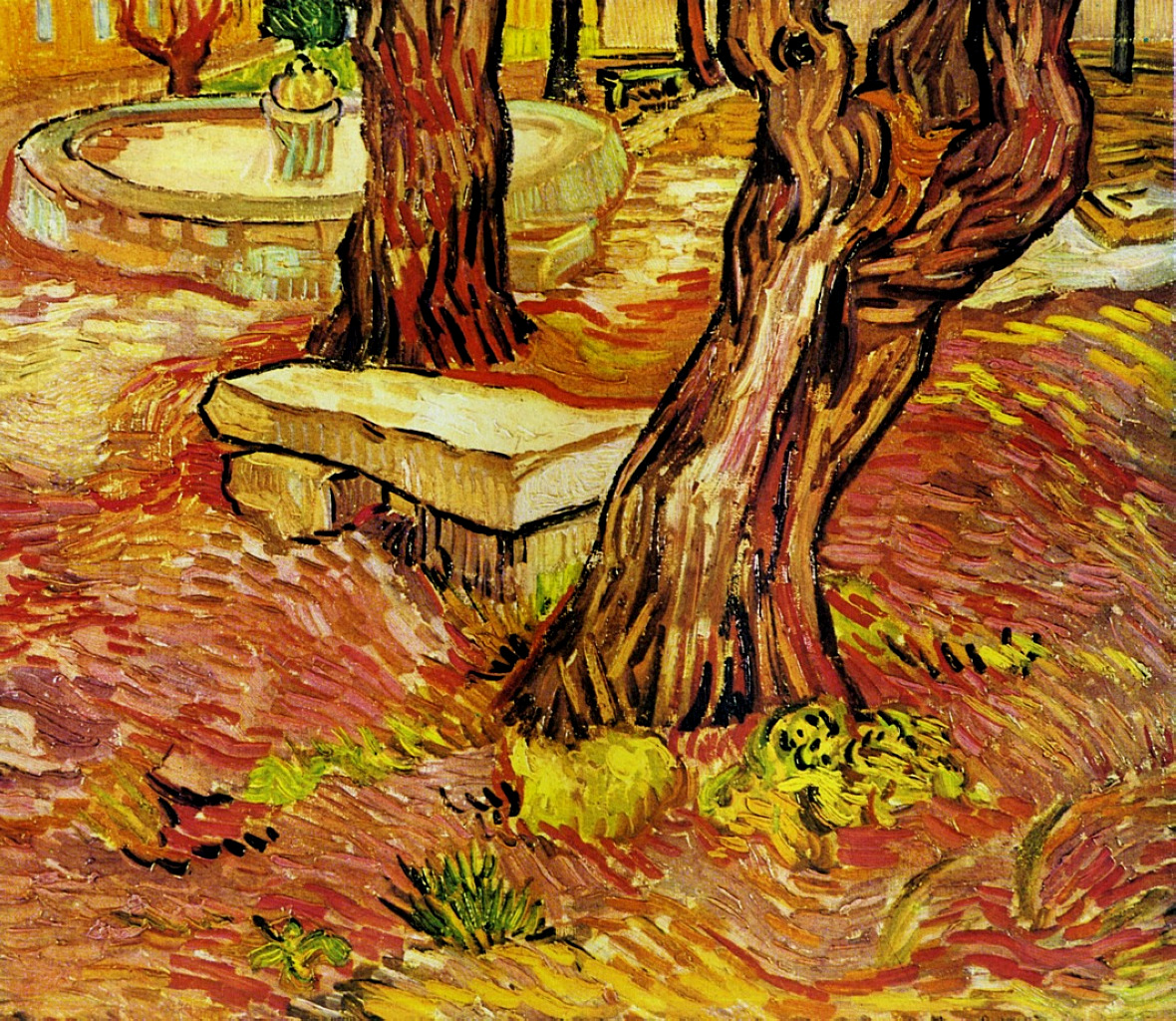 The Stone Bench in the Garden at Saint Paul Hospital (1889) – Vincent van Gogh Tablo