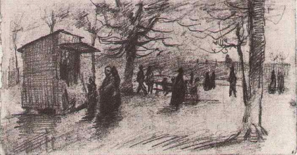 The Terrace of the Tuileries with People Walking (1886) – Vincent van Gogh Tablo