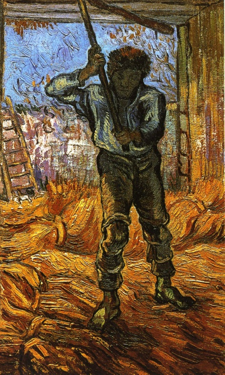 The Thresher (after Millet) (1889) Vincent van Gogh tablo - Dekolata