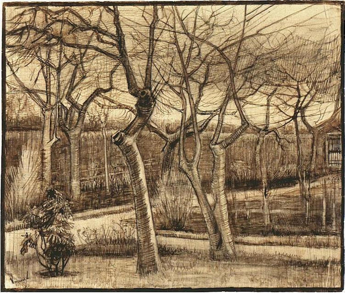 The Vicarage Garden (1884) Vincent van Gogh tablo - Dekolata