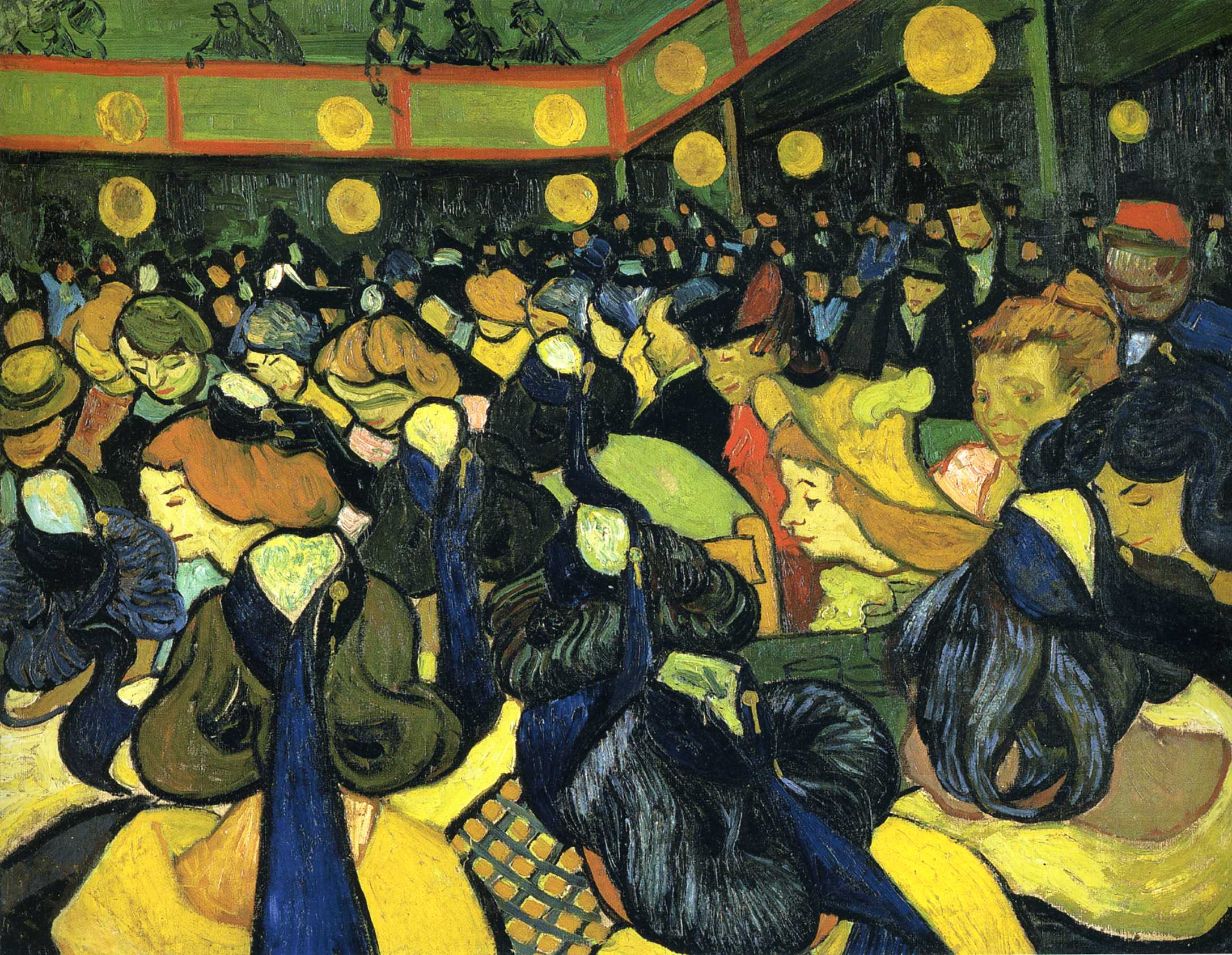 The ballroom at Arles (1888) Vincent van Gogh tablo - Dekolata
