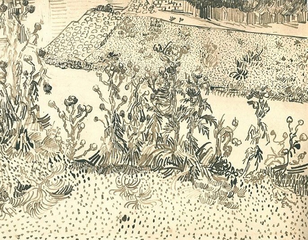 Thistles Along the Roadside (1888) Vincent van Gogh tablo - Dekolata