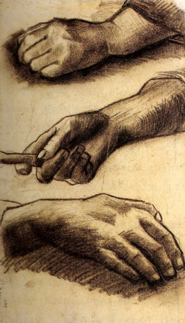 Three Hands (1884) Vincent van Gogh tablo - Dekolata