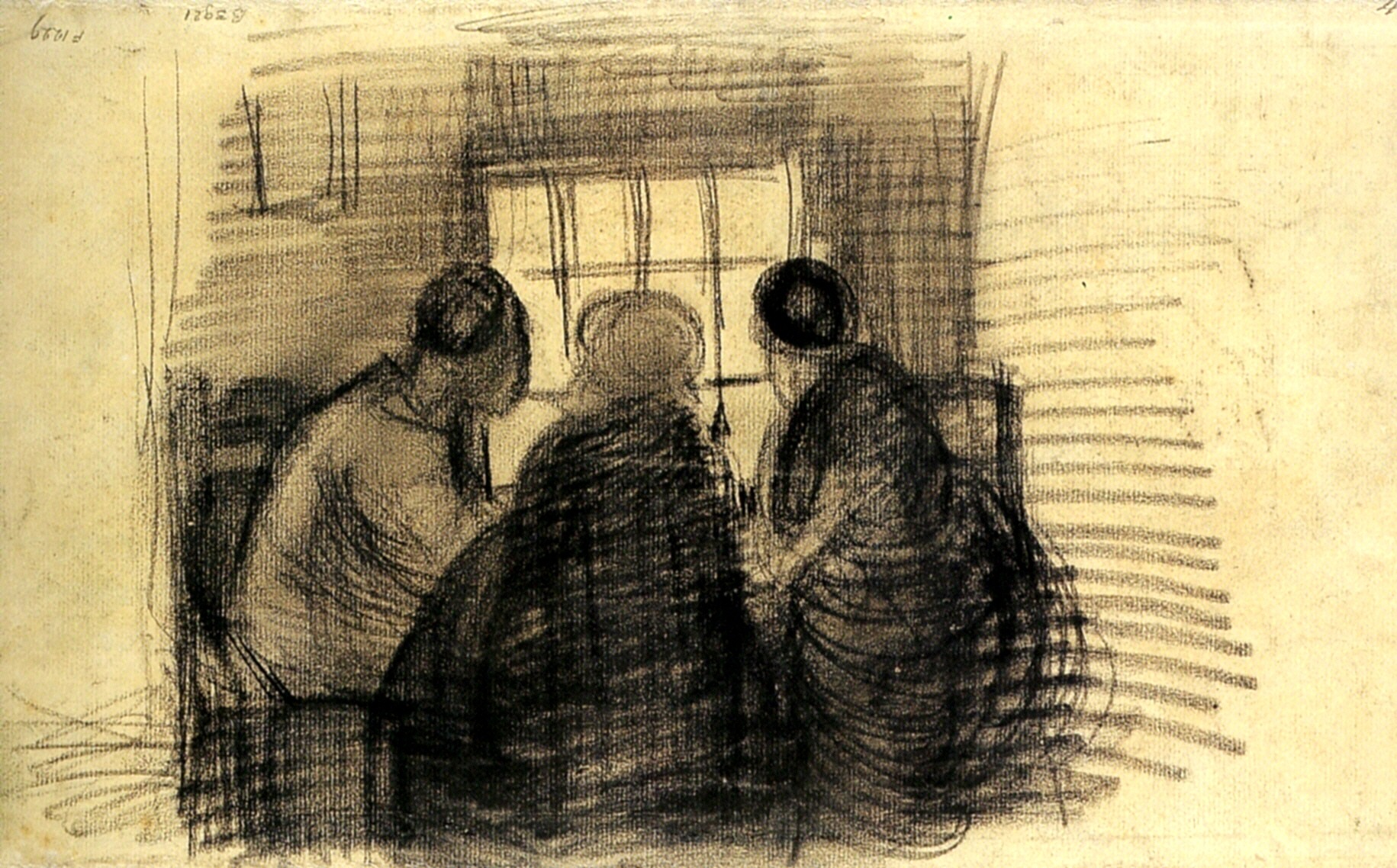 Three People Sharing a Meal (1885) Vincent van Gogh tablo - Dekolata