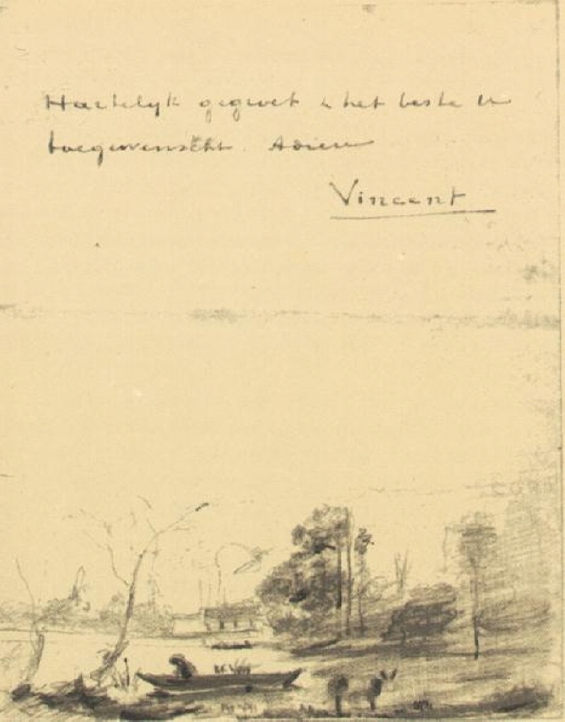 Town d'Avray L'Etang au Batelier (1875) Vincent van Gogh tablo - Dekolata