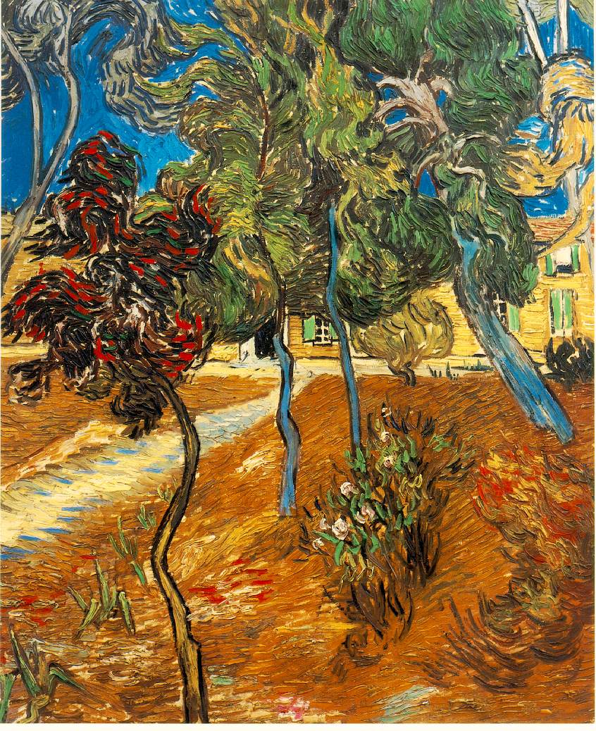Trees in the Asylum Garden (1889) – Vincent van Gogh Tablo