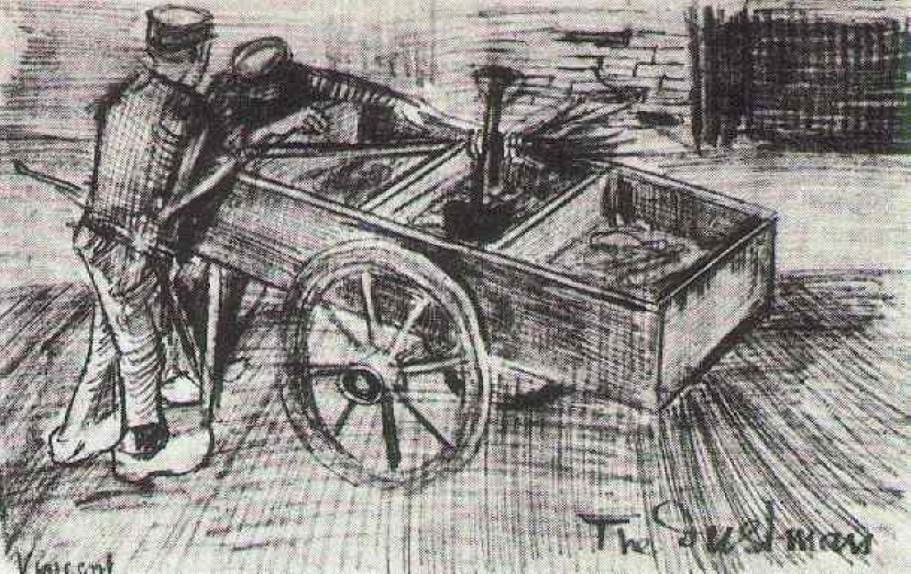 Two Boys near a Cart (1882) Vincent van Gogh tablo - Dekolata