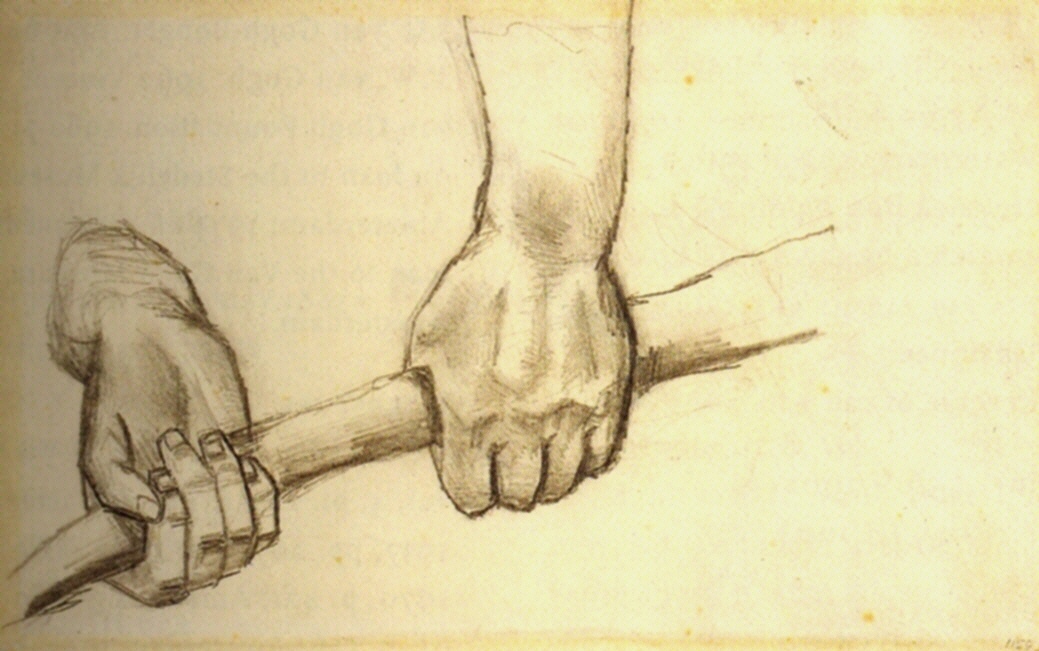 Two Hands with a Stick (1885) Vincent van Gogh tablo - Dekolata