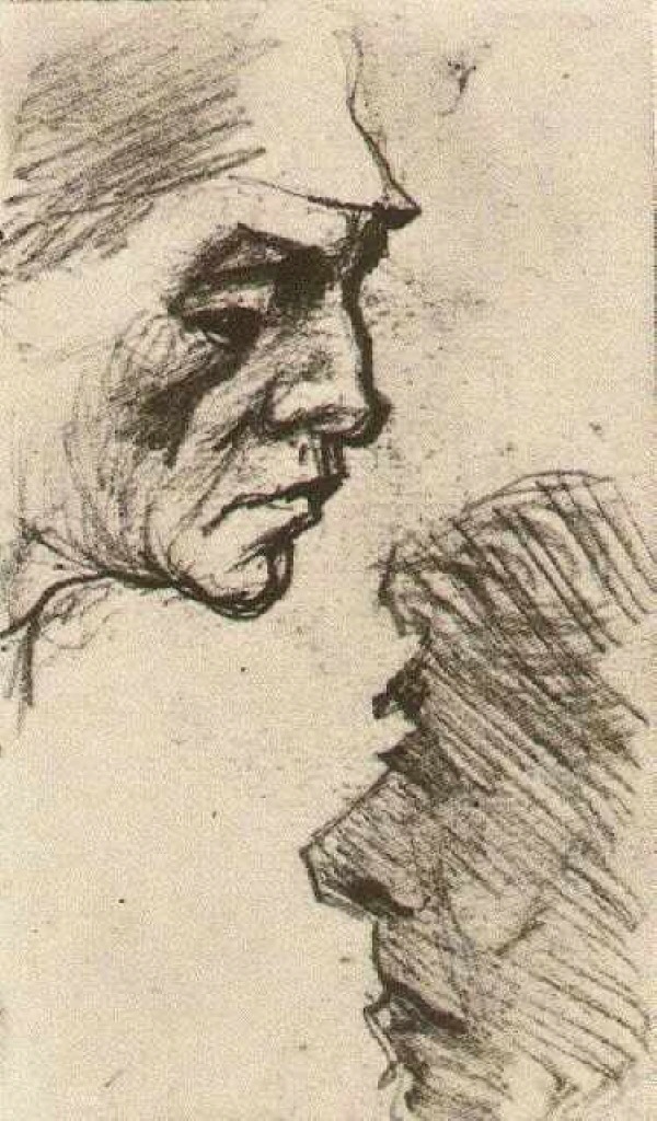 Two Heads of Men (1885) Vincent van Gogh tablo - Dekolata