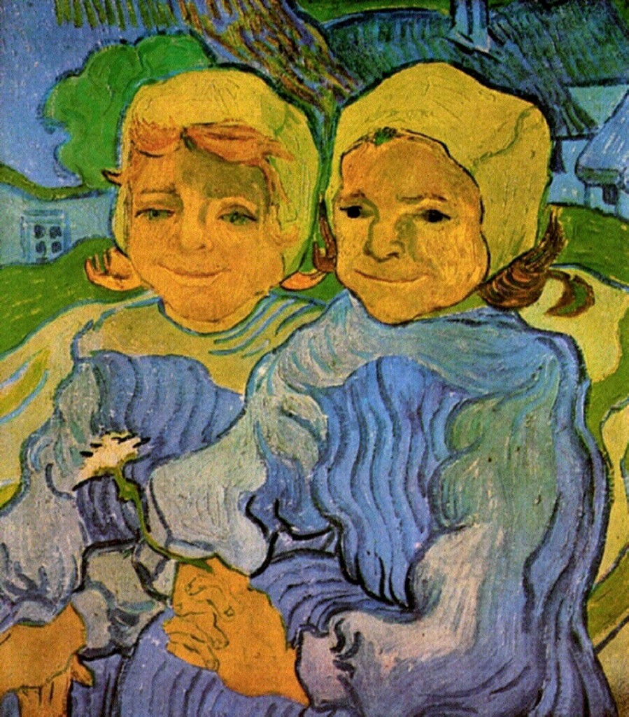 Two Little Girls (1890) Vincent van Gogh tablo - Dekolata
