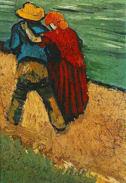 Two Lovers, Arles (Fragment) (1888) Vincent van Gogh tablo - Dekolata
