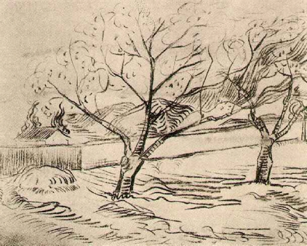 Two Trees (1889) Vincent van Gogh tablo - Dekolata