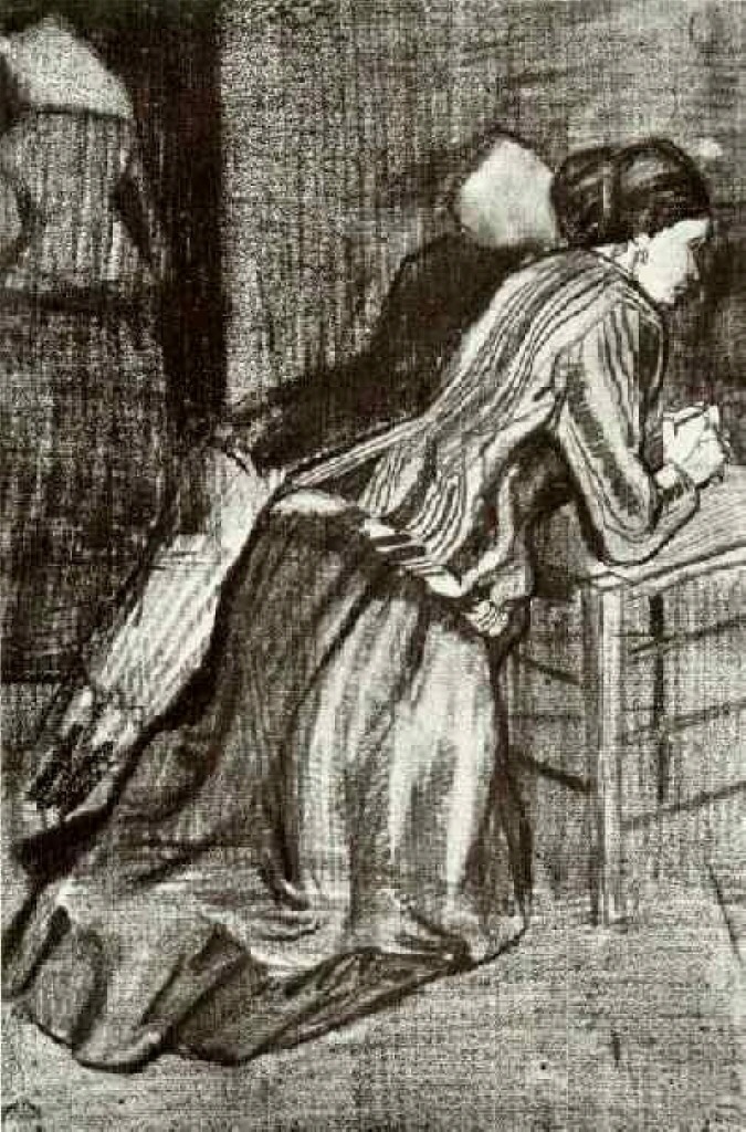 Two Women, Kneeling (1883) Vincent van Gogh tablo - Dekolata