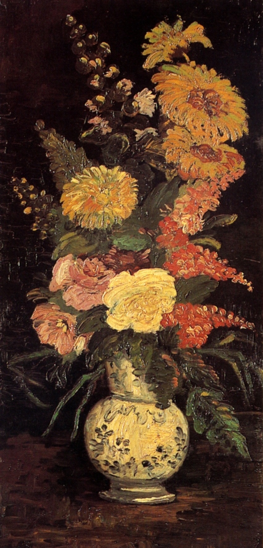 Vase with Asters, Salvia and Other Flowers (1886) Vincent van Gogh tablo - Dekolata