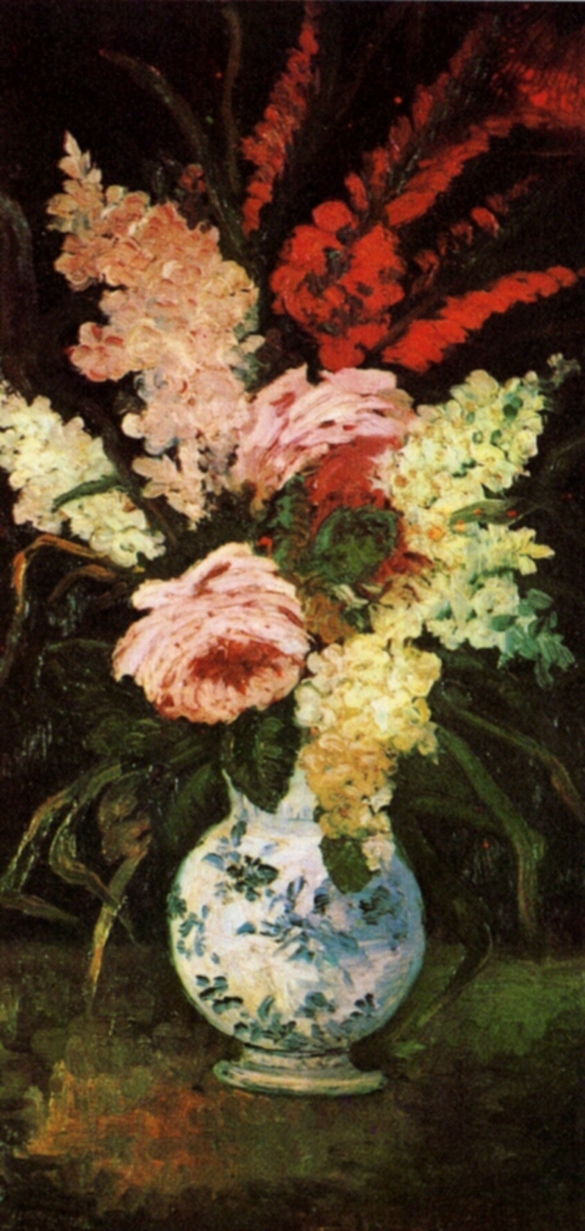 Vase with Gladioli and Lilac (1886) Vincent van Gogh tablo - Dekolata