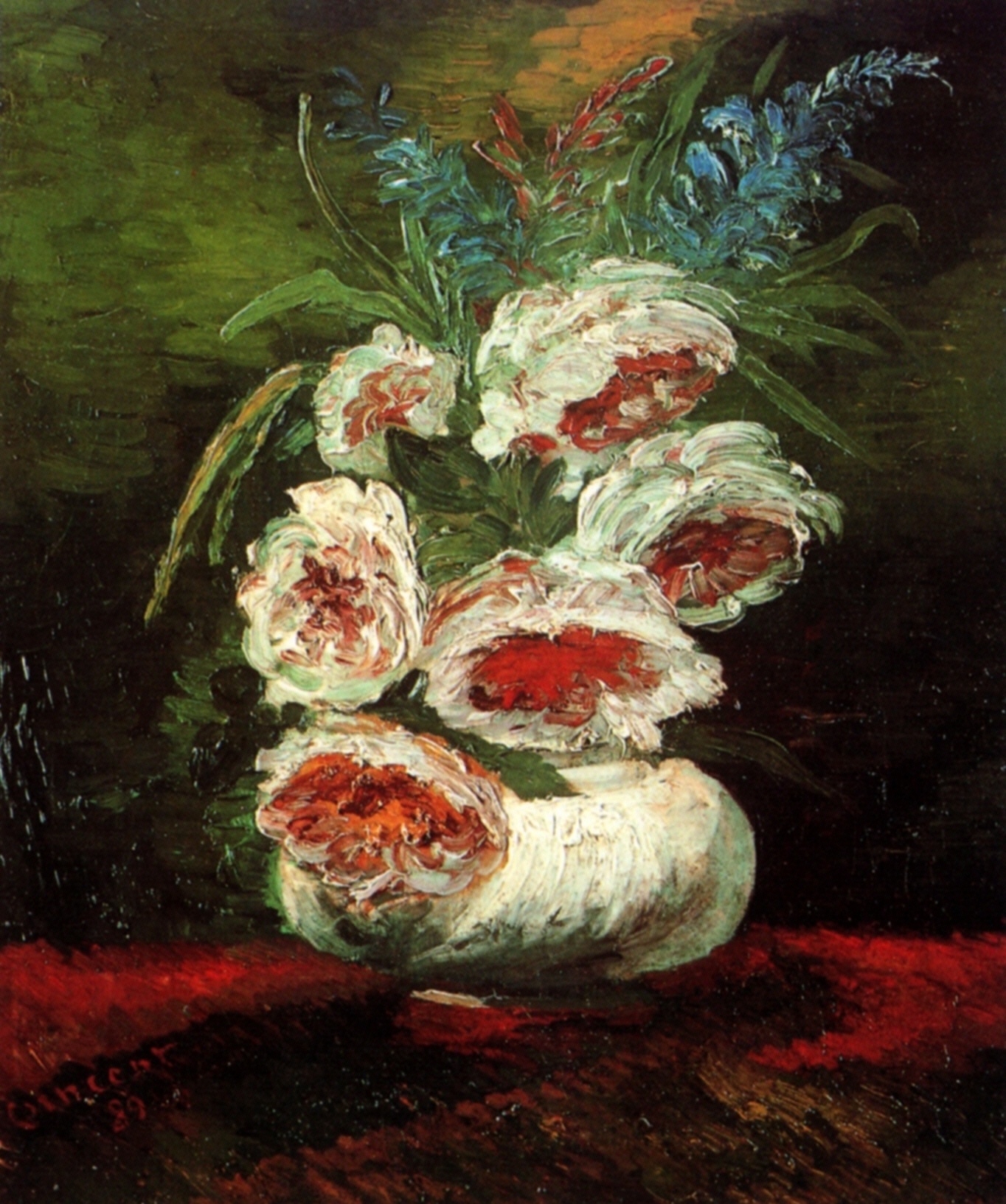Vase with Peonies (1886) – Vincent van Gogh Tablo