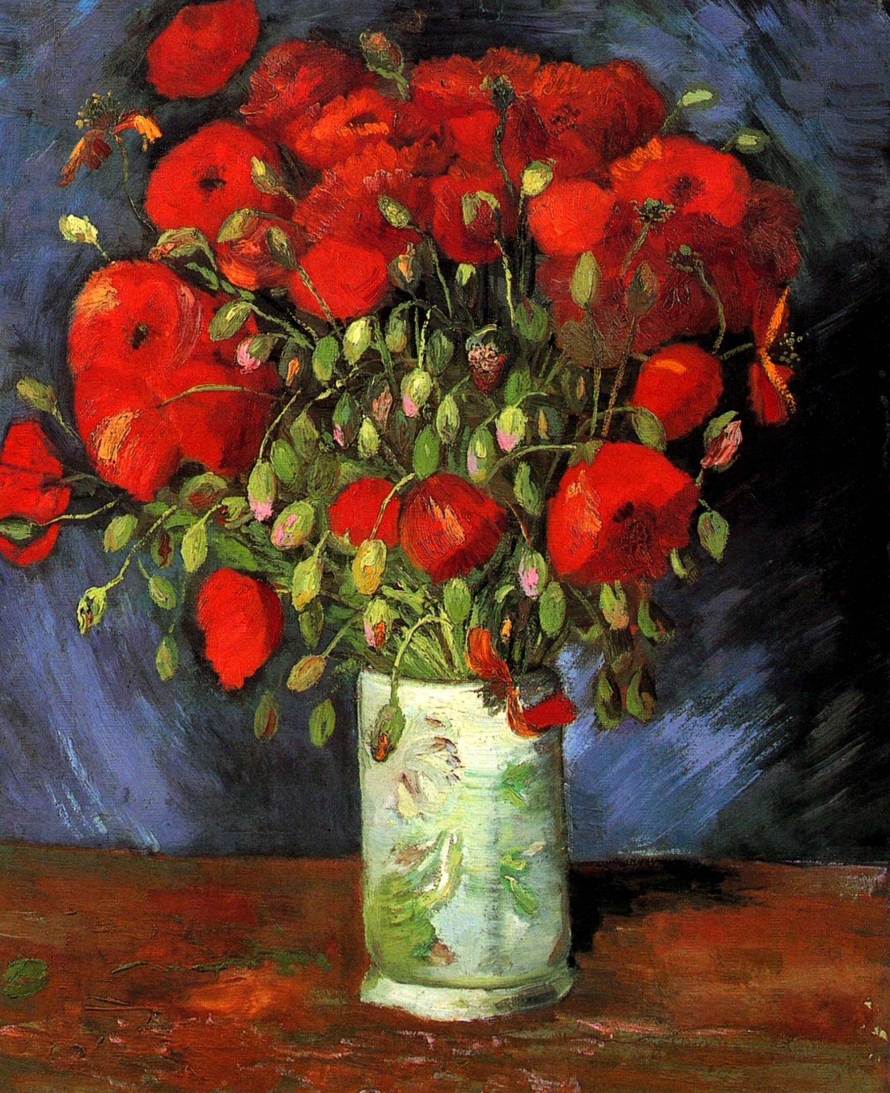 Vase with Red Poppies (1886) Vincent van Gogh tablo - Dekolata