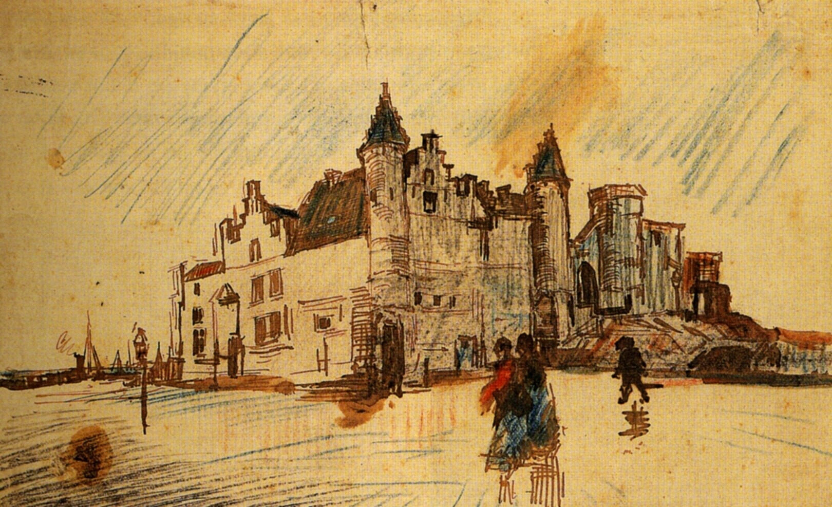 View of Het Steen (1885) Vincent van Gogh tablo - Dekolata