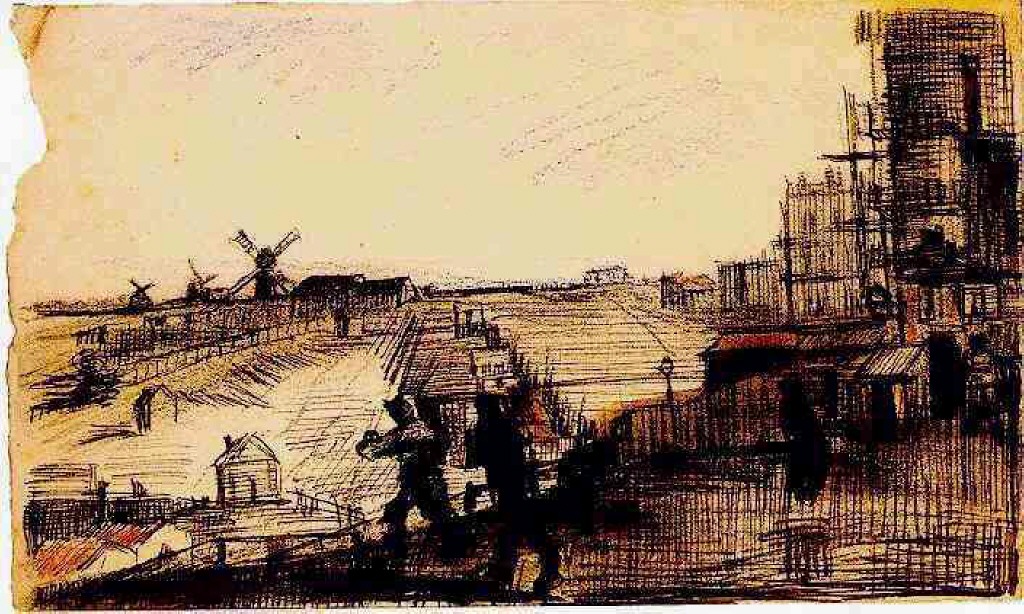 View of Montmartre (1886) Vincent van Gogh tablo - Dekolata
