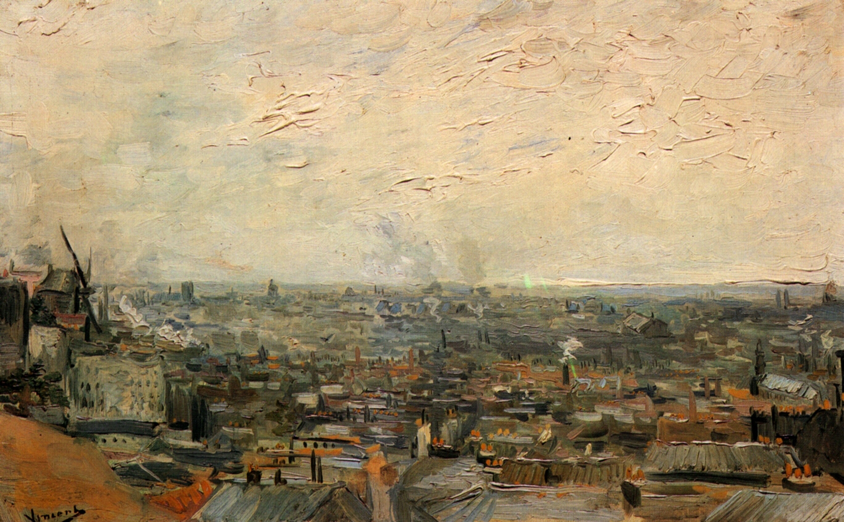 View of Paris from Montmartre (1886) Vincent van Gogh tablo - Dekolata